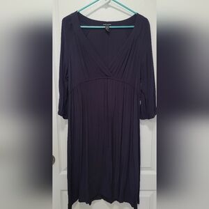 Lucky Brand Deep Purple Long Sleeve Dress